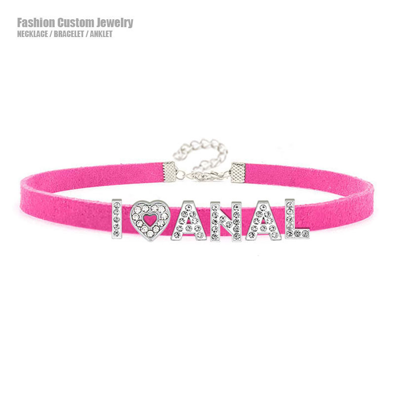 Crystal Choker Necklace - Женское колье-чокер с надписью «I Love