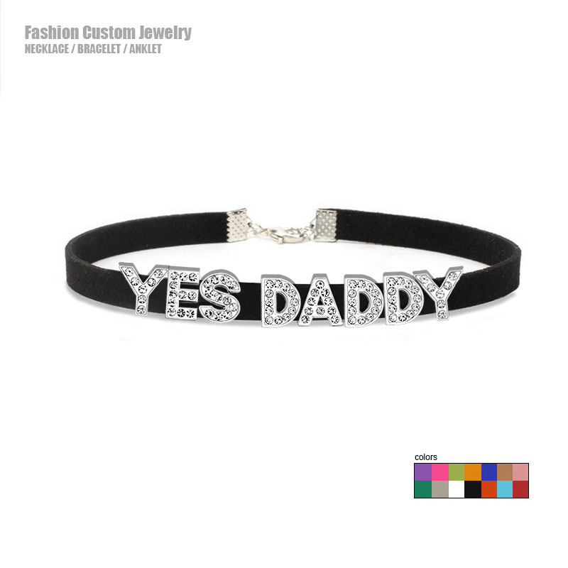 Crystal Choker Necklace - Сексуальное колье-чокер со стразами и буквами