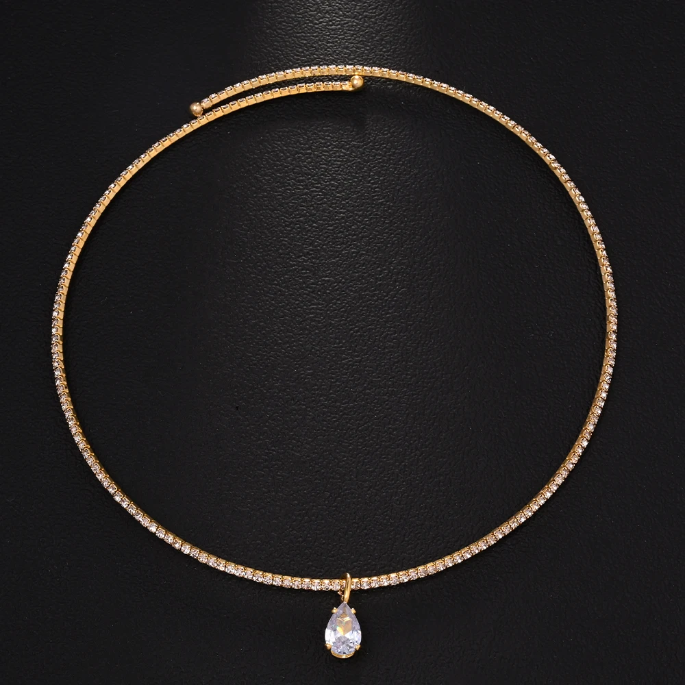 Crystal Choker Necklace - Stonefans кулон в виде капли воды,