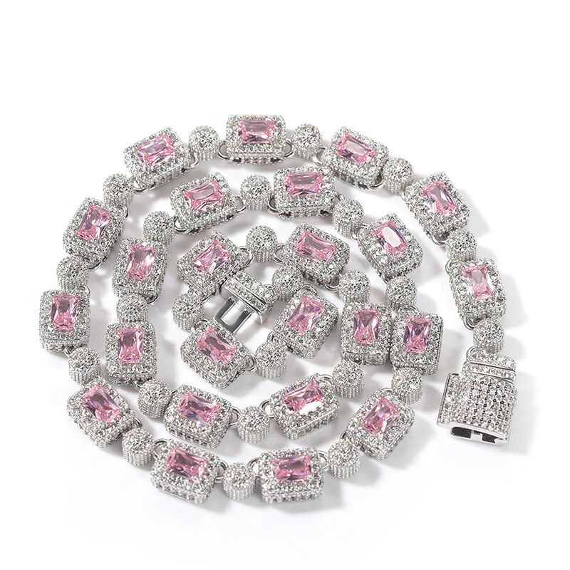 Tennis Bracelet Cubic - Ожерелье-чокер в стиле хип-хоп с квадратными