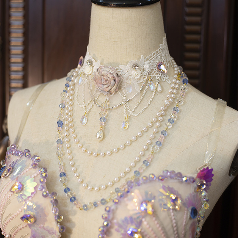 Crystal Choker Necklace - Японское оригинальное роскошное колье-чокер в стиле