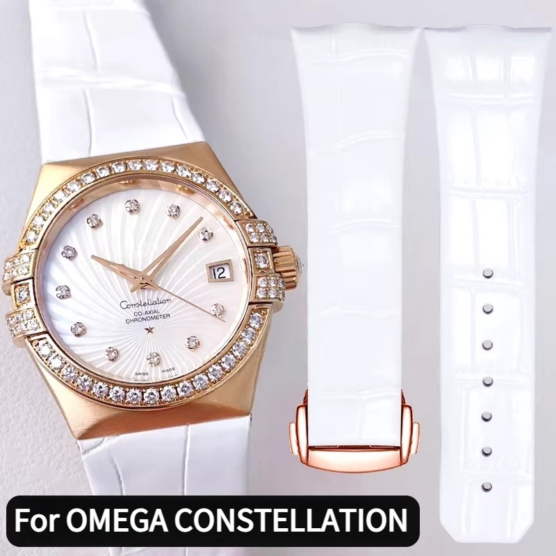 Изогнутый кожаный ремешок для  – обзор и цена Omega Watch Constellation